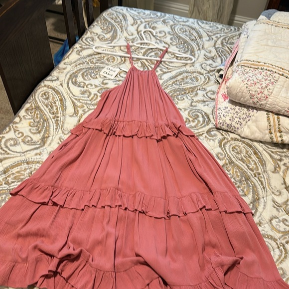 DAVI & DANI Dresses & Skirts - Womens Summer Dress Cotton Sleeveless Halter Layered Ruffles Casual Boho dress